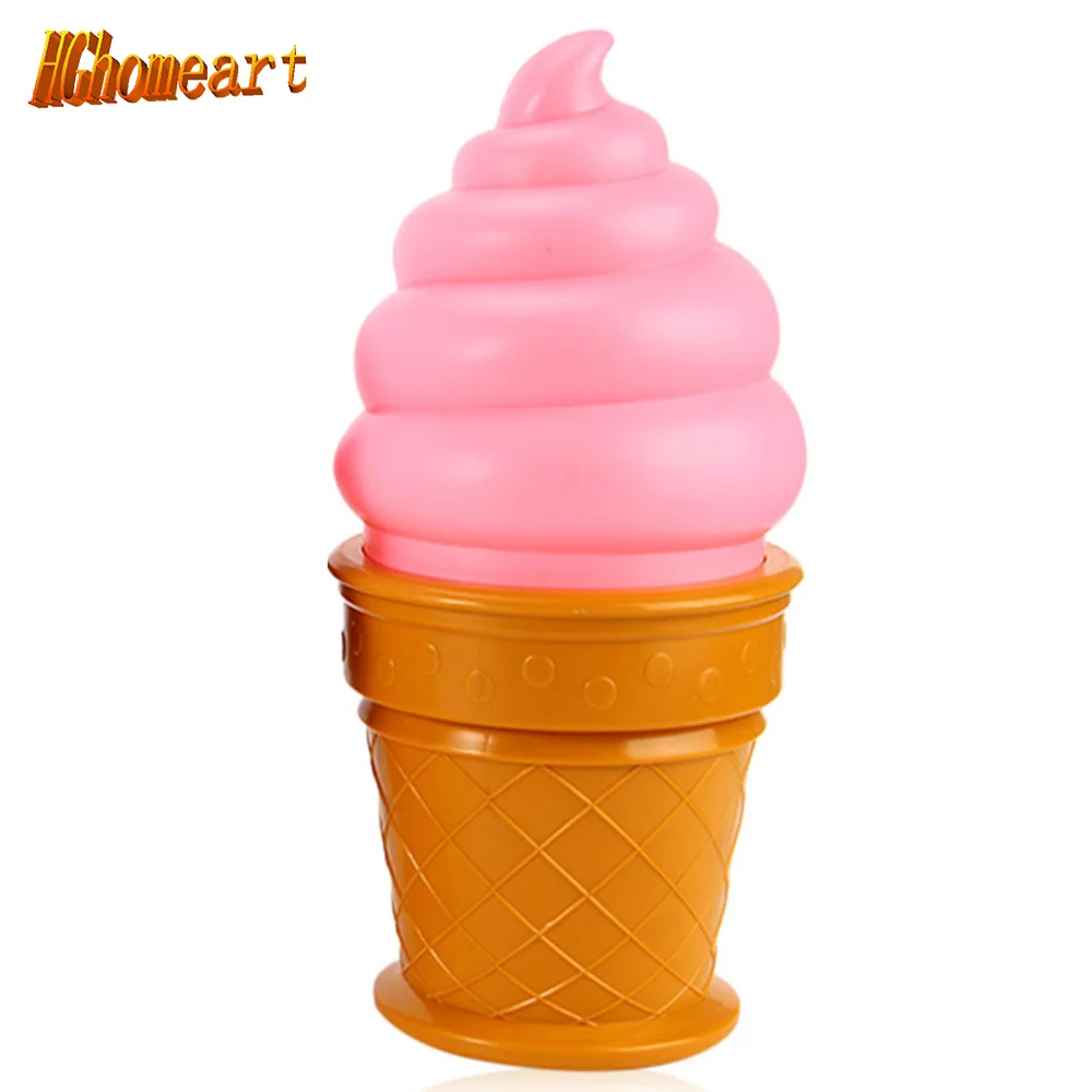

Kids novelty LED night light Ice Cream Cone Shaped luminaria lamp battery powered Children Bedroom Decor night led light