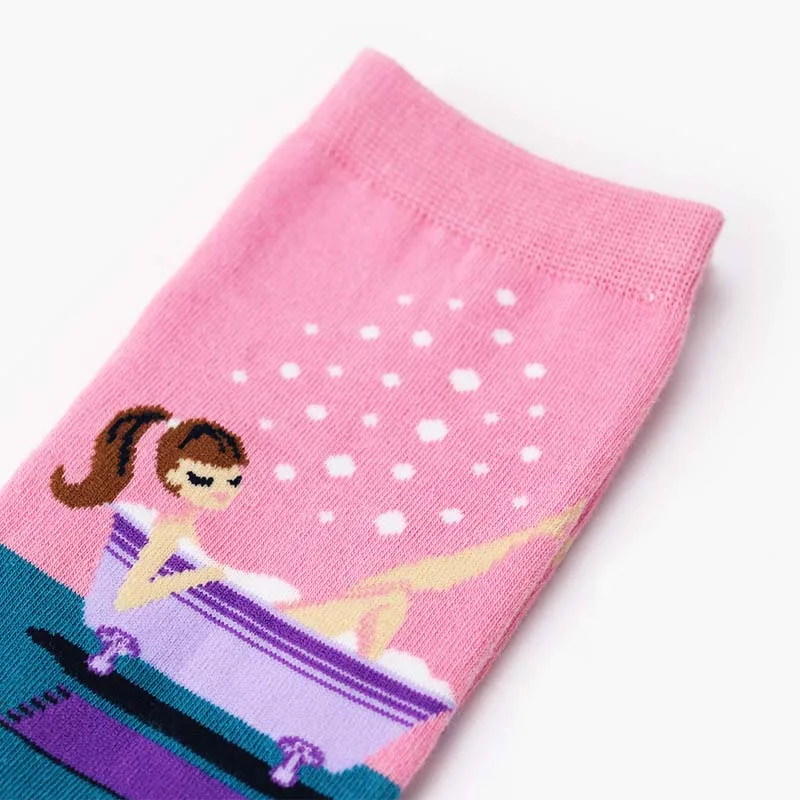 [COSPLACOOL]Women's Korean Fresh Harajuku Cute Socks Cartoon Animals Fish/Pug Kawaii Meias Creative Jacquard Design Funny Socks