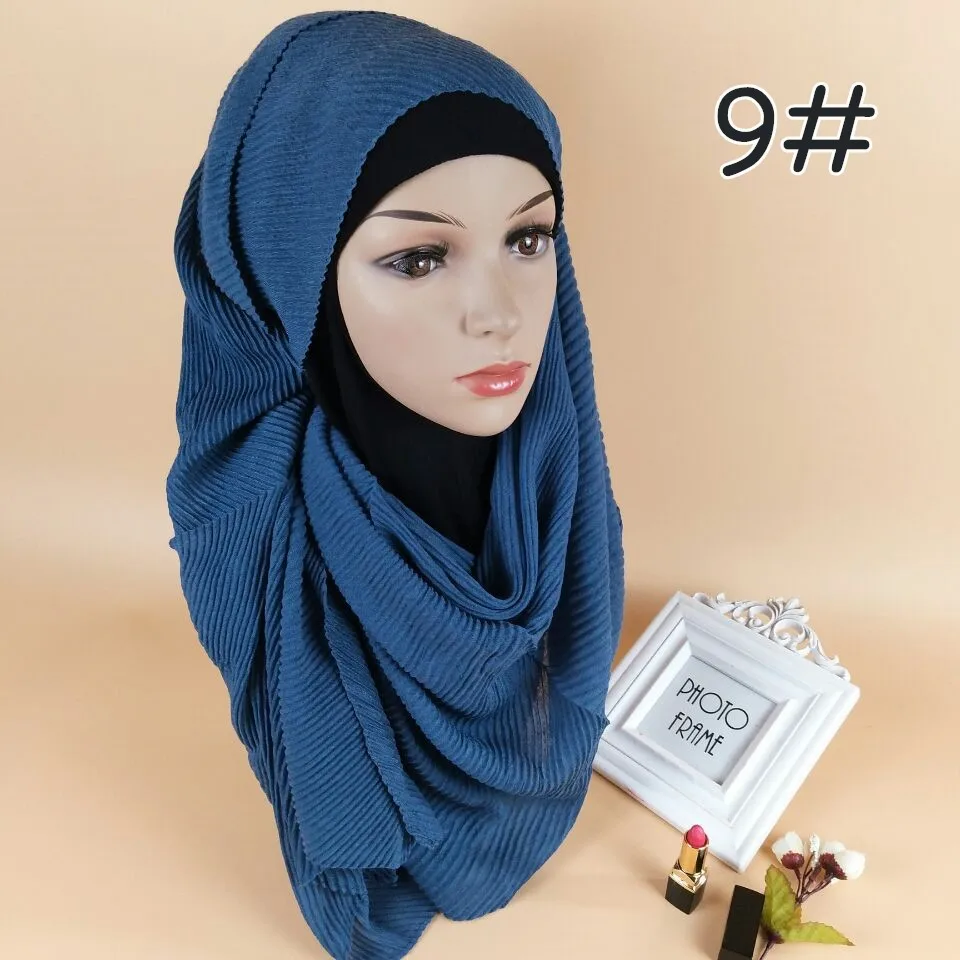 180*70 см мягкие носки из тонкого хлопка Hijab шарф Мусульманский платок исламский аксессуары Платки femme - Цвет: 9