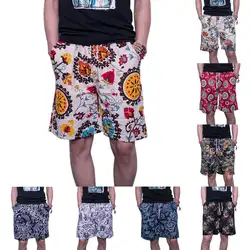 Летние повседневные шорты мужские брюки мужские камуфляжные модные с цветочным принтом прямые шорты пляжная мужская одежда