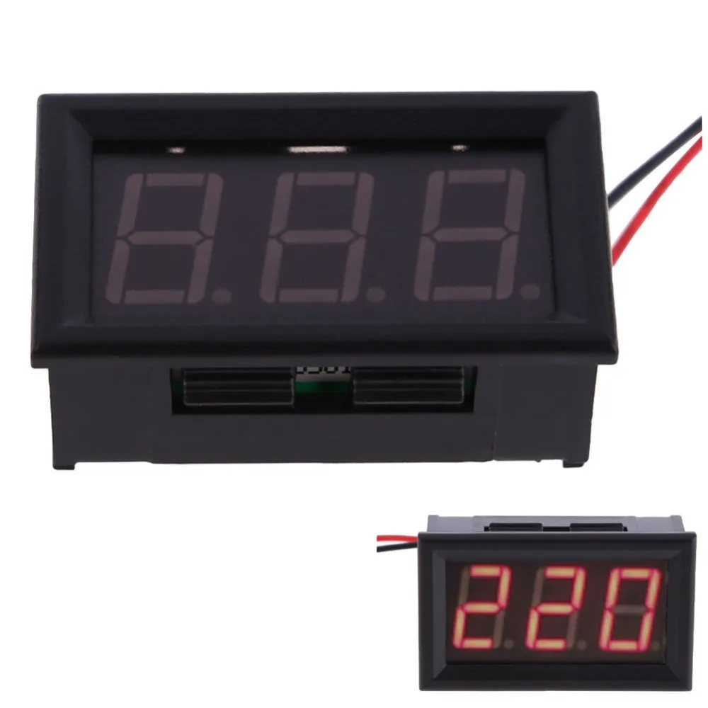Mini AC 60-500V 3-Digital LED Voltmeter Panel Display Voltage Meter w/ 2 Wires High Quality |