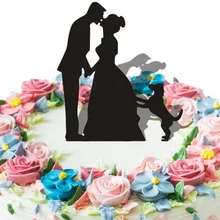 100 шт/партия, креативные целующиеся Влюбленные с собакой акриловый для свадебного торта вставленные карты Свадебный торт Топпер украшения для торта для вечеринки