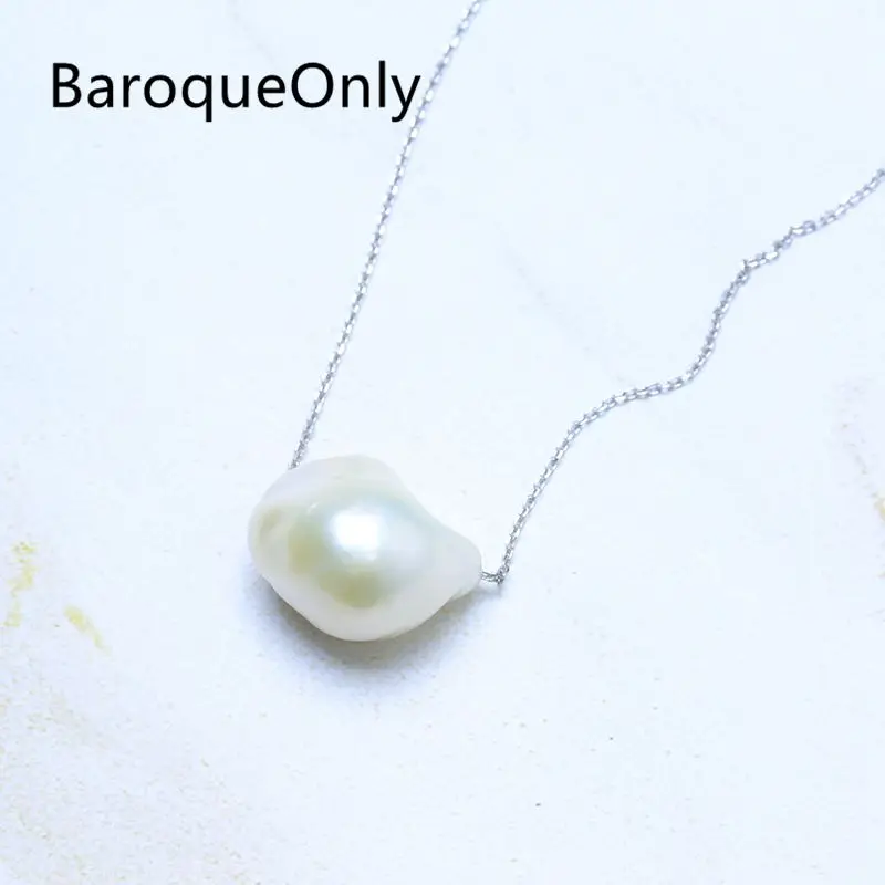 Жемчужное ожерелье baroqueтолько из серебра 925 пробы Ожерелье Из Белого