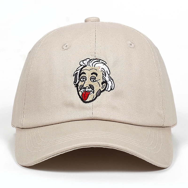 

2019 new men women Einstein Dad Hat Embroidered Baseball Cap Curved Bill 100% Cotton Casquette Brand Bone Fashion Hats