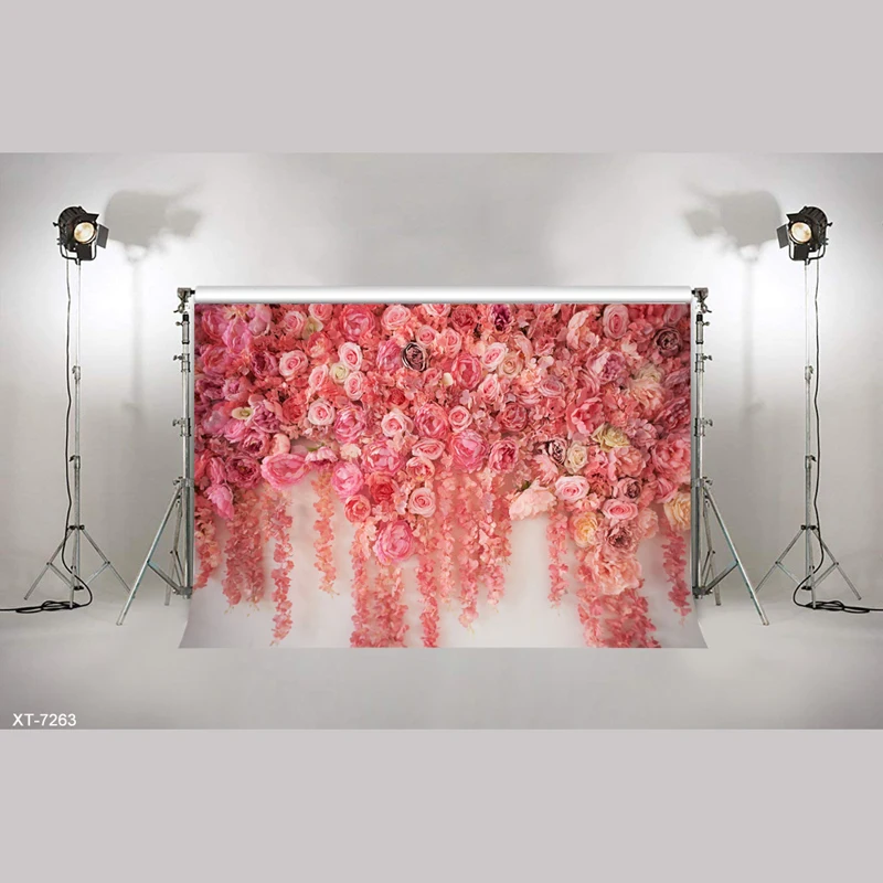 

3D blooming red flowers wall Backdrop bridal shower wedding background photo studio prop vinyl curtain floral wedding backdrop