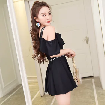 

1 Piece Swimsuit Summer Bikini Padded Women Bodysuit New 2019 Black Word Brought Girl Polyester Paisley Swimsuit One Piece