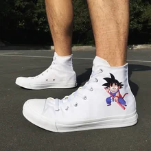 Вэнь Аниме обувь дизайн Dragon Ball Сон Гоку белый для мужчин холст спортивная обувь черный для женщин спортивная обувь для скейтбординга
