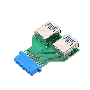 

20Pin to Dual USB3.0 Adapter Connverter Desktop Motherboard 19Pin/20Pin Header to 2 Ports USB 3.0 A Female Connector Card Reader