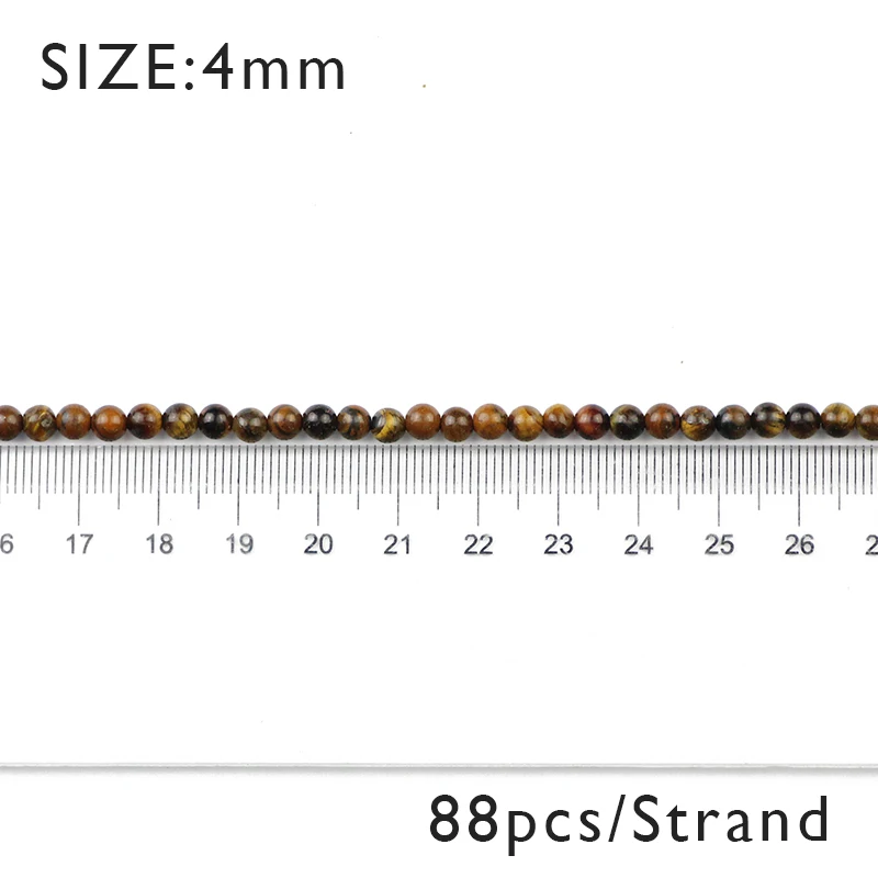 BTFBES натуральный камень тигровый глаз желтый рудные шарики 4/6/8/10/12 мм красивое круглое Новинка! фигурные бусины подходят для плетения браслетов своими руками - Цвет: 4mm 88pcs