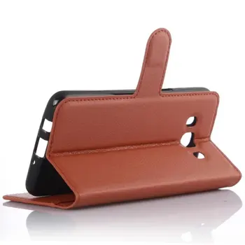 

30pcs/lot For J510 J5 2016 Litchi Flip Wallet PU leather case Card holder stand TPU cover For J510 J5 2016