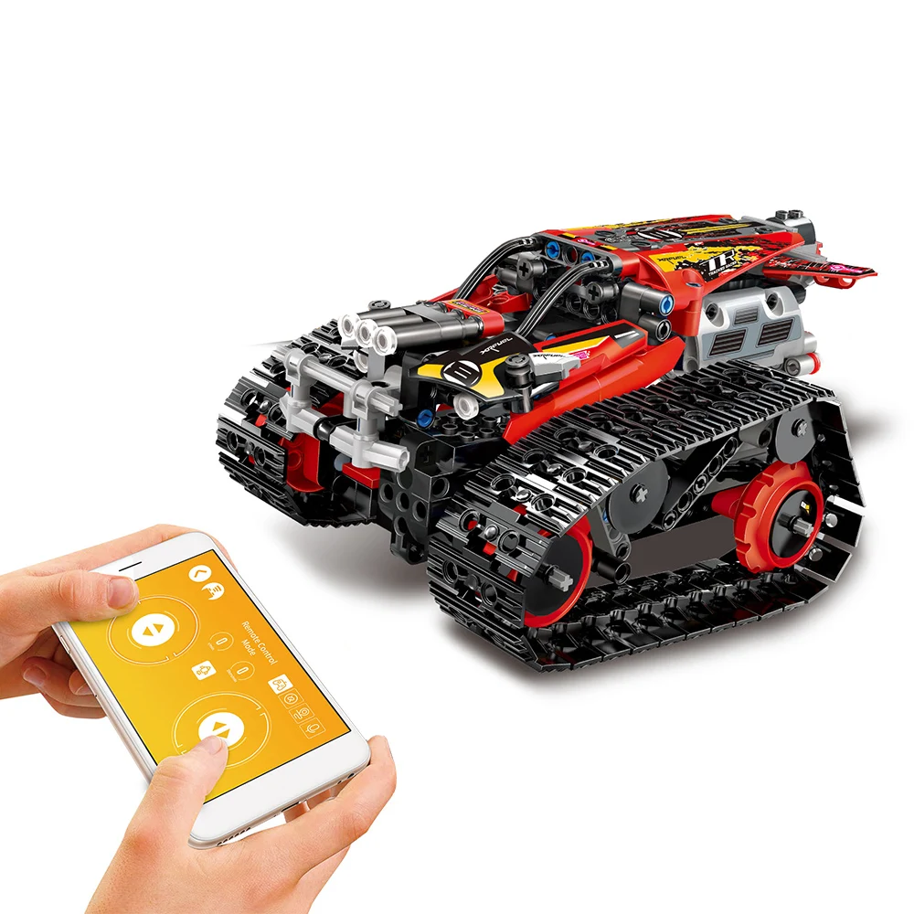 Высокое качество rc Танк 2,4 ГГц RC строительные блоки автомобиль DIY строительный набор игрушка DIY rc Танк RC трюк автомобиль приложение пульт дистанционного управления Датчик