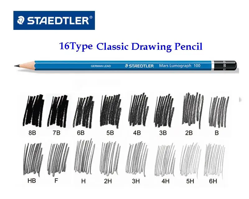 STAEDTLER 100 16 видов профессиональных карандашей для рисования 12 шт./лот