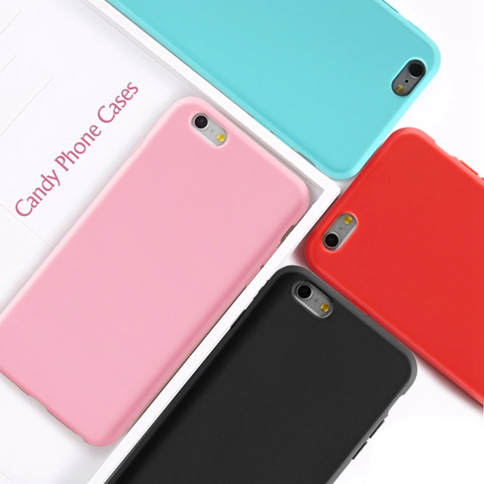Silicone Candy Case For iPhone SE 2020 7 8 Plus X Colorful Matte Silicone soft TPU Cover Coque for iPhone 11 12 XR 6 6S 7 8 Plus iphone se phone case