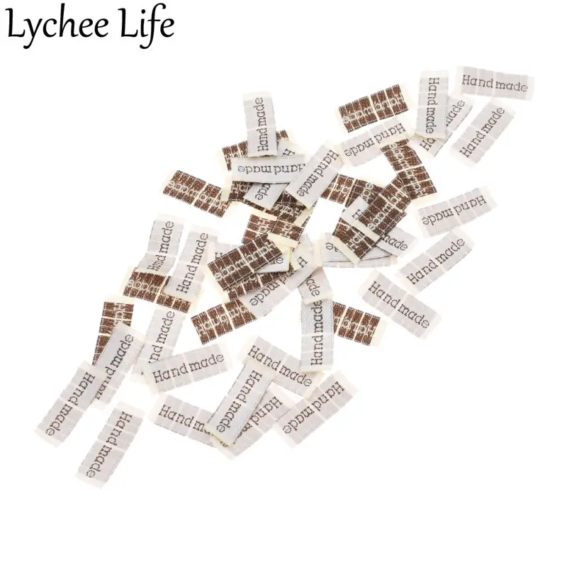 Lychee Life 50 шт. моющаяся одежда ручной работы тканая этикетка ткань аксессуары для шитья одежды Заводская домашняя DIY коллекция ручной работы