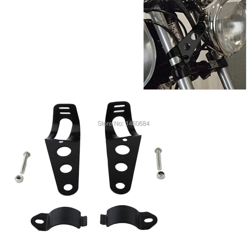 28 34mm Iron Motorcycle Motorbike Headlight Bracket Head Lamp Holder Fork Chopper Bobber Cafe