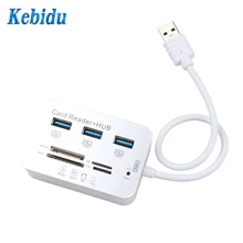 Kebidu высокая скорость 3,0 комбо 3 порта usb-хаб кард-ридер все в одном USB 3,0 концентратор для ПК Компьютерные аксессуары ноутбук
