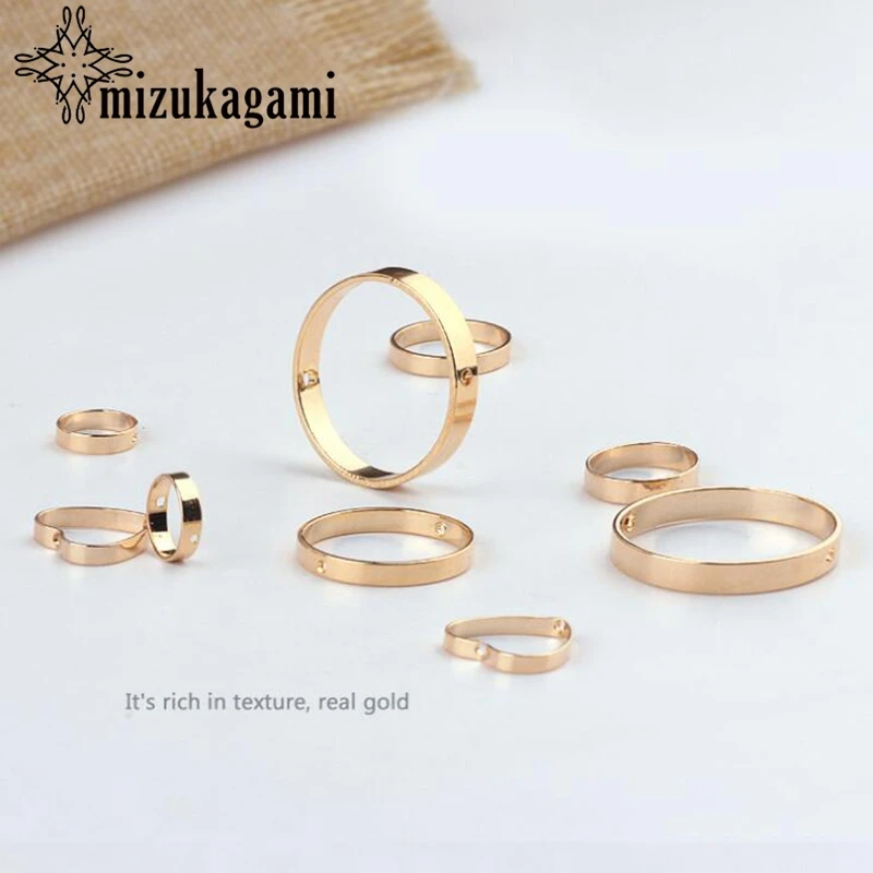 

Bronze True Golden Hollow Perforated Round Heart Jump Ring 10PCS For DIY Earrings Jewelry Making Accessories