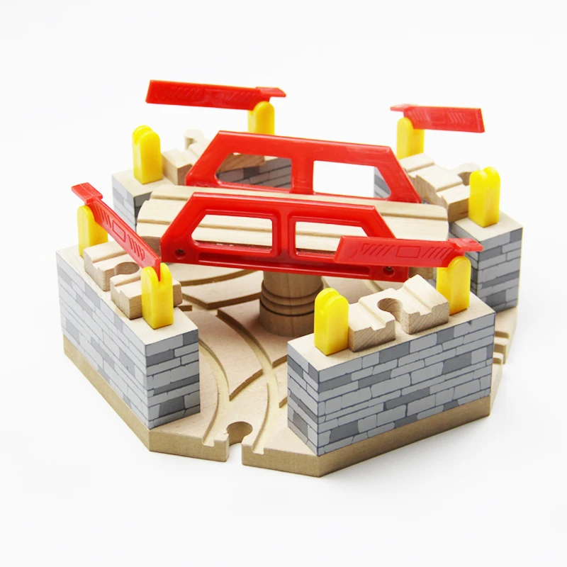 

P53 Luxury four directions multifunction rotating upper and lower bridge traffic hub Suitable for Thomas train track accessories