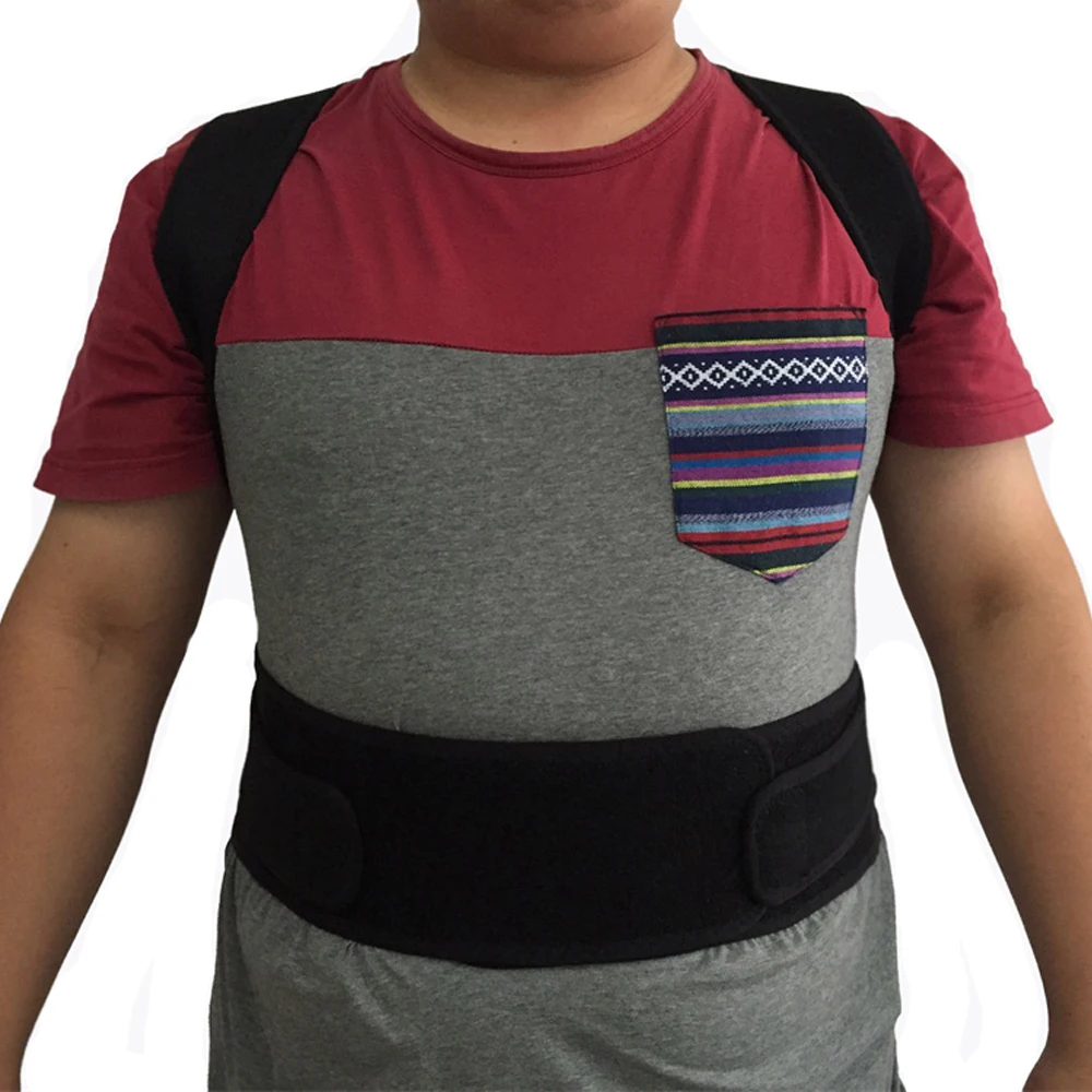Placa de Aço Corrector de Volta Correia Elástica Ajustável Neoprene Apoio Postura Cintos Corsets Tamanho Grande Espartilho Espinha Ortopédica Dor 16 Beleza e saúde