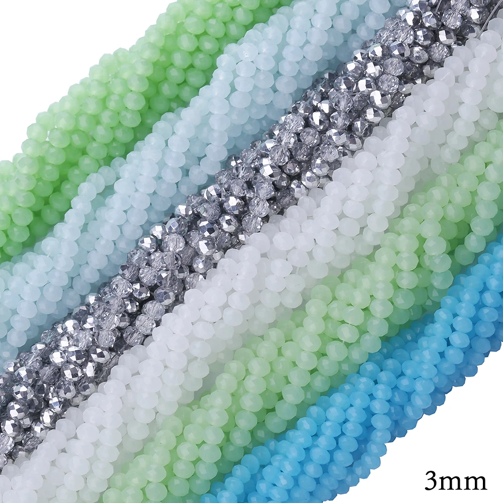 

Hot 3mm Multicolor Austria Crystal Beads Cut Faceted Natural Czech Glass Round Hole Beads For DIY Jewelry Making Decorations