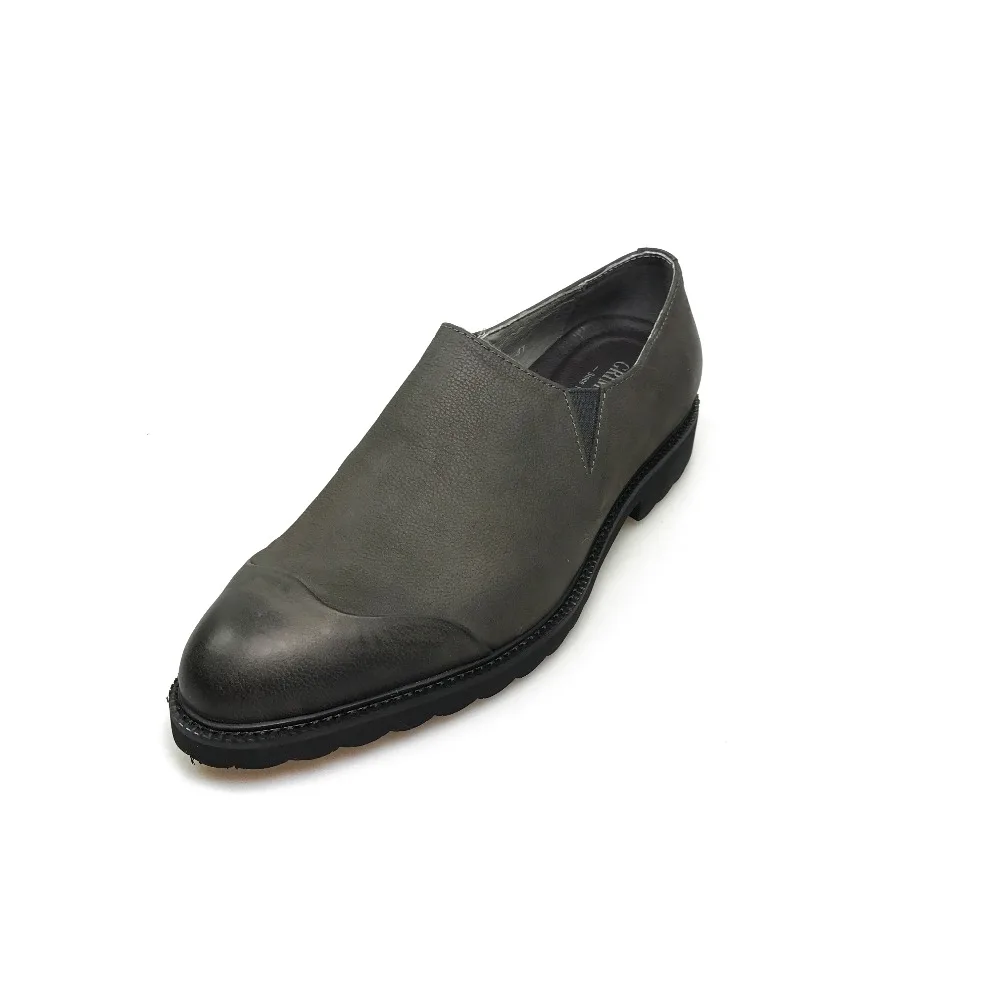 Luxus 2019 Mit Männer Männlichen Grau Gray Schuhe Aus Klassische Auf Vintage Zip Leder Echtem Grimentin Caual Neue Slip COPBZqnw