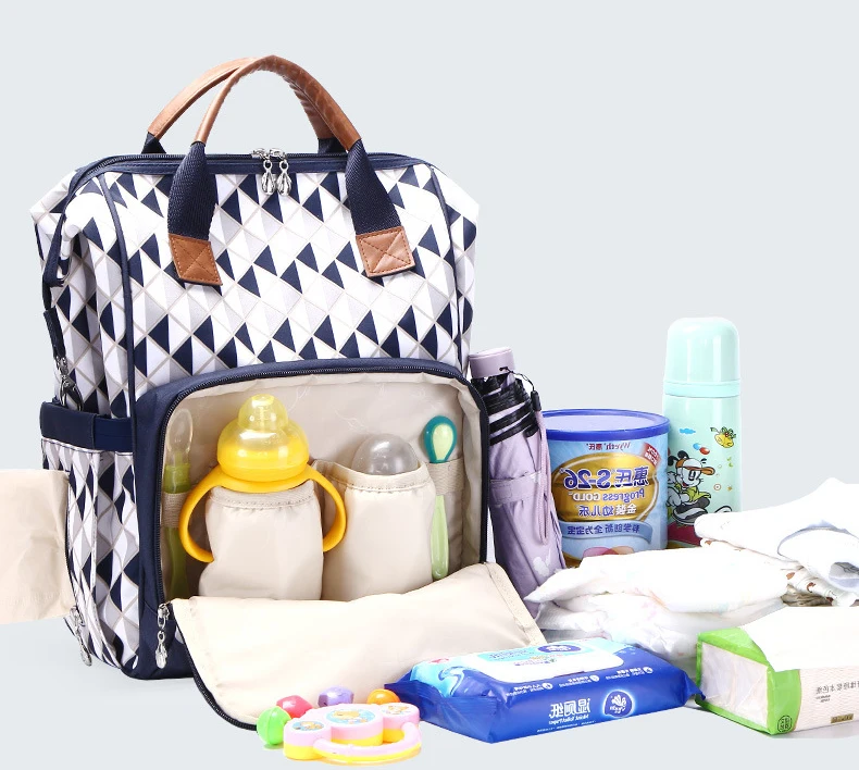 2018 Новый Многофункциональный Водонепроницаемый серо-голубой плед мама мешок пеленки подгузник рюкзак для путешествий сумка для мамы и
