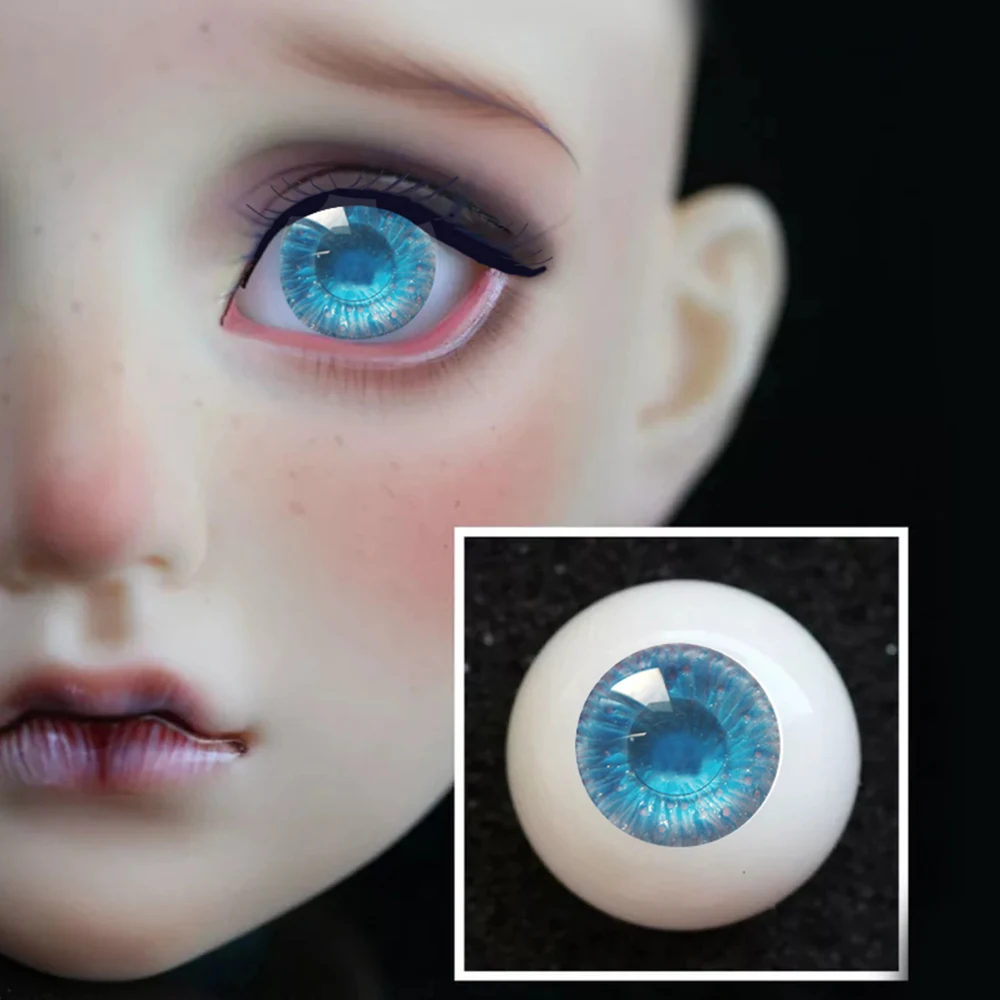 BJD eyes 8 мм 12 14 18 20 22 Eye ball для Doll eye Handmade accessaries blue flower eyeball 1/4 1/6 doll | Игрушки и хобби