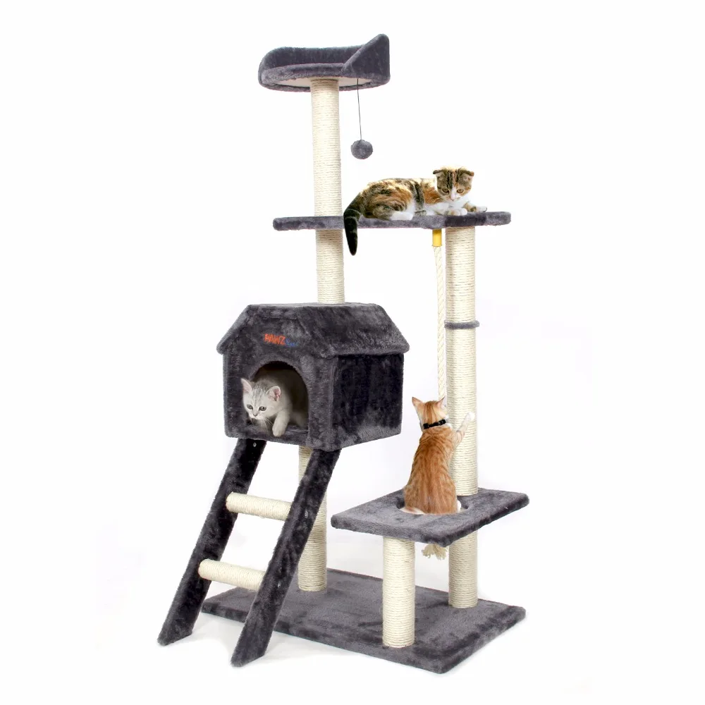 

Cat Tree Funny Multi-layer Cat Climbing And Jumping Frame H139cm Multi-functional Kitten Sleeping House Sratching Post Cat Toy