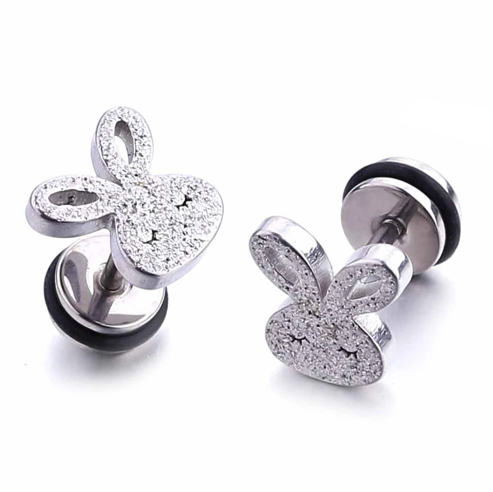 

New Korean Fashion Kids Child Girl Cute Earring Rabbit Stainless Steel Stud Earring For Children
