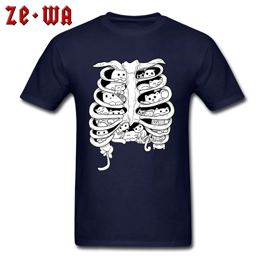 C.A.T.S T-shirts Fashionable Short Sleeve cosie Pure Cotton Crew Neck Men Tees Funny Tops T Shirt Summer/Autumn C.A.T.S navy
