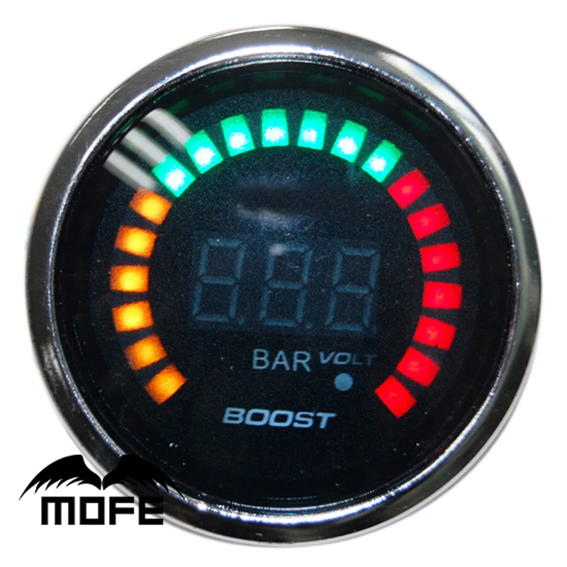 Оригинальный логотип 52 мм 20 ЖК дисплей 3 бар Turbo Boost метр 2 дюймов автоматический