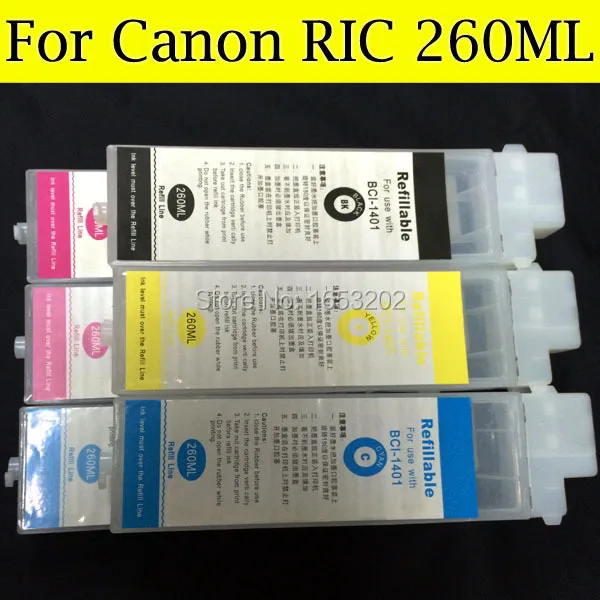 

NEW Refill Ink Cartridge For Canon BCI-1431 BC1431 For Canon W6400 W6200 6400 6200 W7250 With Compatible Chips