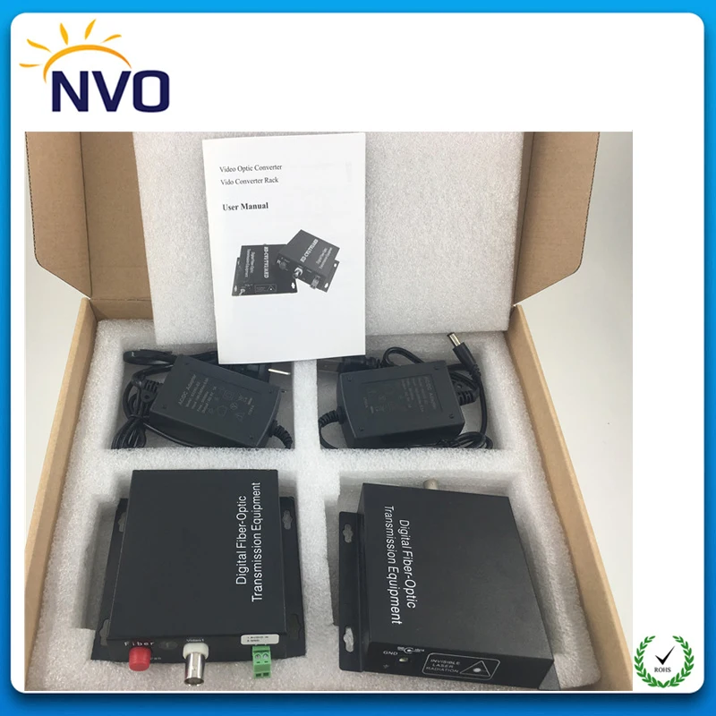 

1ch video + 1ch forward audio, single fiber, 1310/1550nm, 20km, FC,transmitter and receiver, with USA power charger