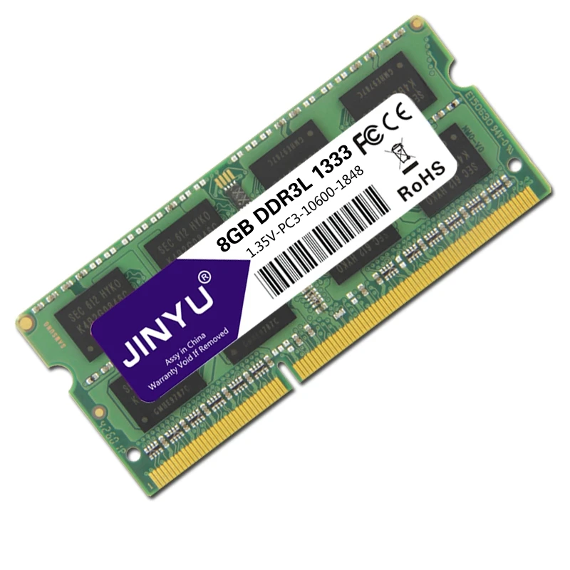 JINYU Ddr3 низкое напряжение 8G 1,35 V 204Pin Ram память для ноутбука