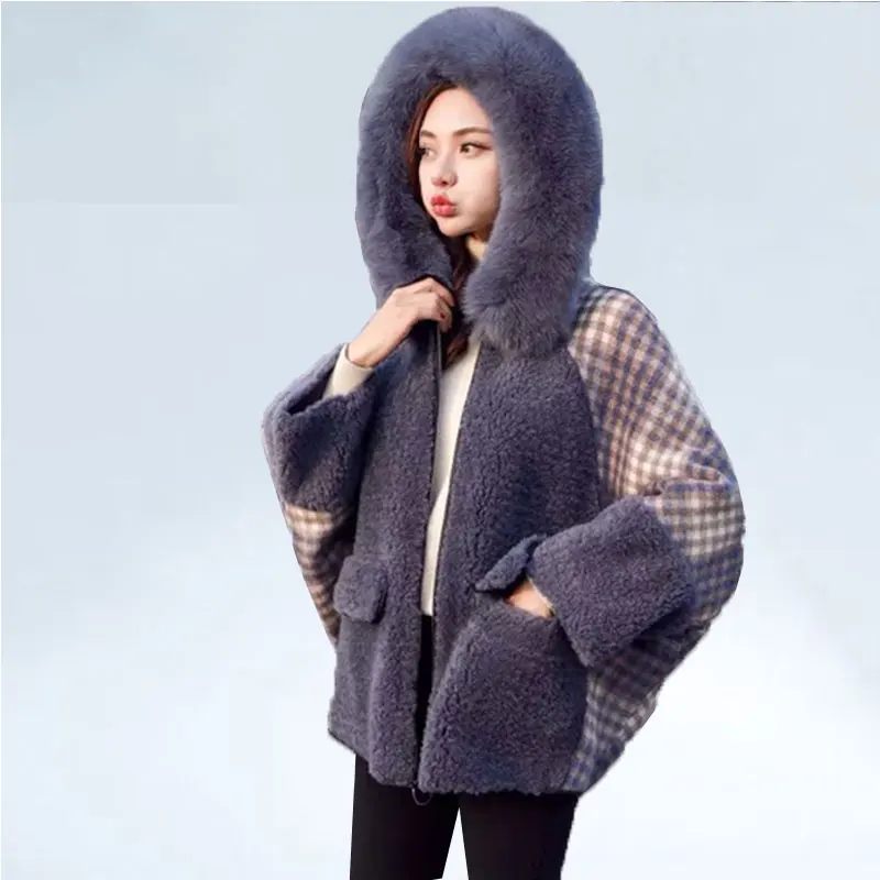

Fur Collar Coat Female 2019 Autumn And Winter Jacket New Fashion Women Jacket Thickening Loose Plaid Short Coat Lady Outerwear