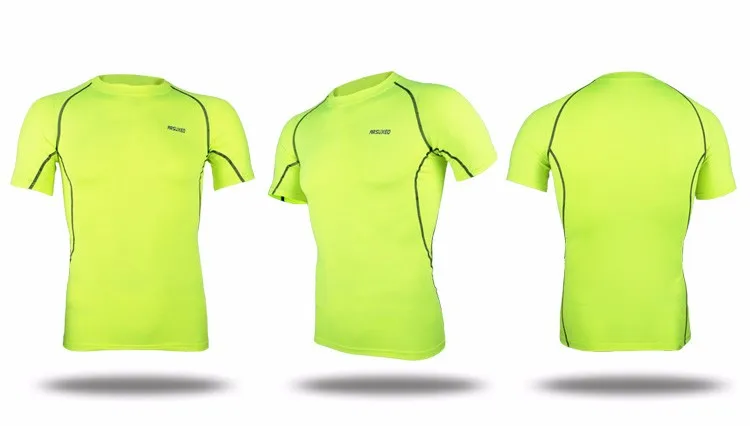 Arsuxeo Мужская футболка для тренажерного зала с коротким рукавом, дышащая компрессионная футболка для бодибилдинга, фитнеса, тренировок, фитнеса, бега, Джерси