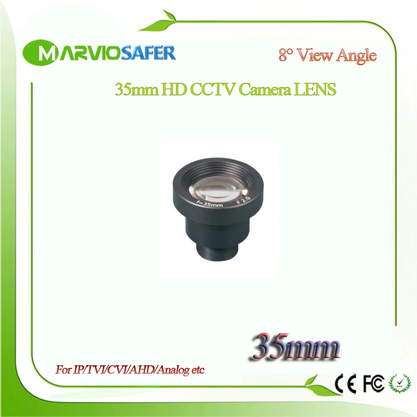 Marviosafer HD 35 мм CCTV IP-сети/AHD/CVI/TVI Объективы для фотоаппаратов M12 * 0.5 крепление 8 градусов угол обзора, междугородние Мониторы
