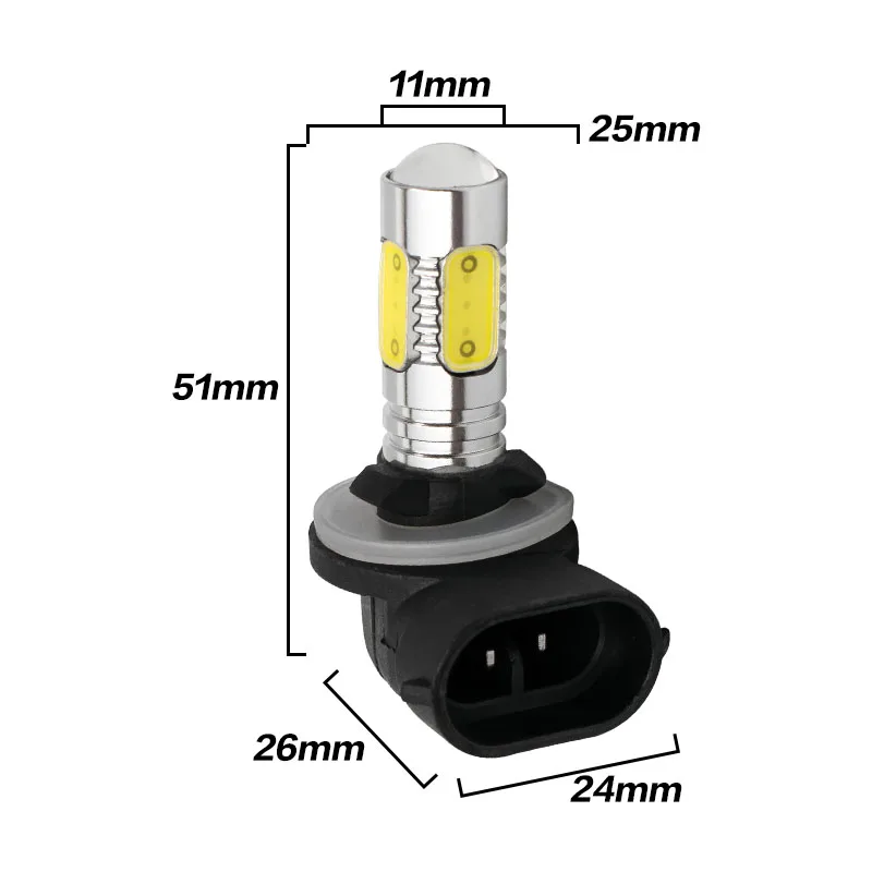 2 шт. 881 H27 H27W светодиодные лампы для противотуманных фар 6000 К супер белый вождение автомобиля светильник автоматические светодиоды лампы AC/DC 12V