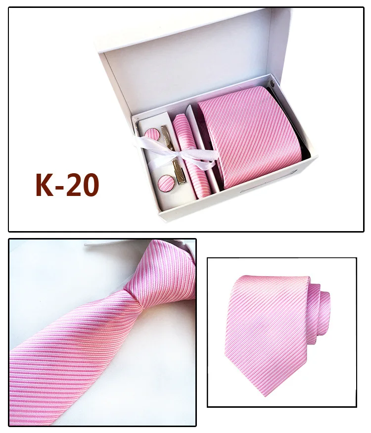 2019 Новый Набор подарочных коробок для галстука, набор для мужчин с квадратным карманом, 8 см, мужские запонки с галстуком, набор с зажимом