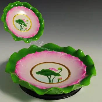 

9.5 inch full-color relief for disc for the Buddha lotus lotus fruit ornaments - porcelain lotus fruit for fruit plate