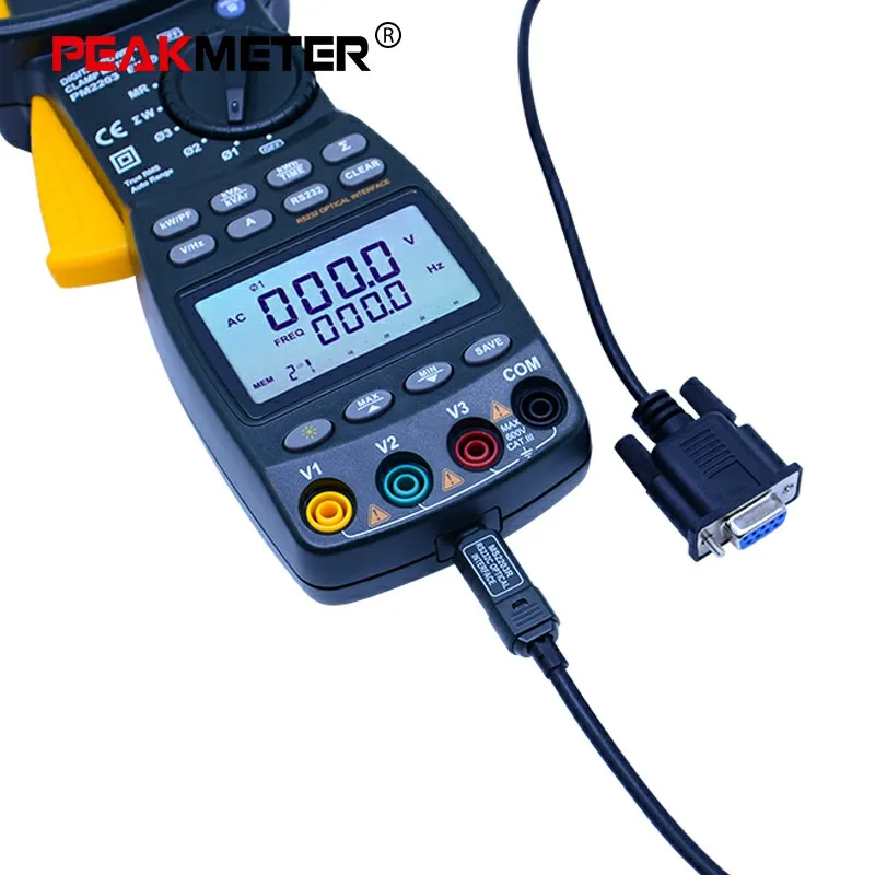 PEAKMETER цифровой токометр MS2203 MS2205 однофазный/3 фазный измеритель мощности True RMS 4