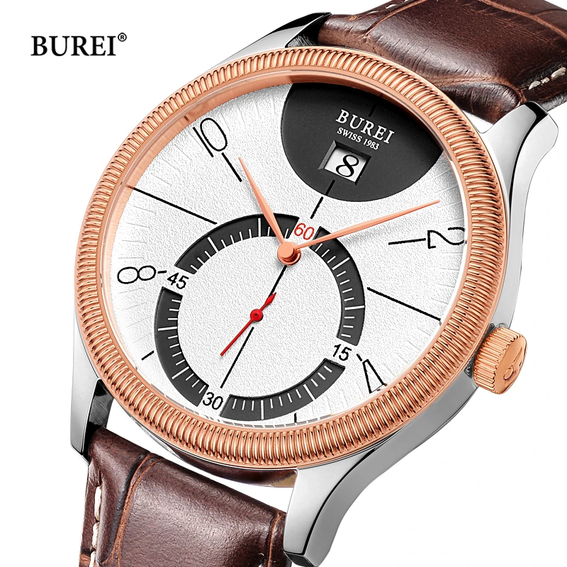 Reloj Hombre BUREI брендовые деловые часы для мужчин Роскошные водонепроницаемые Модные