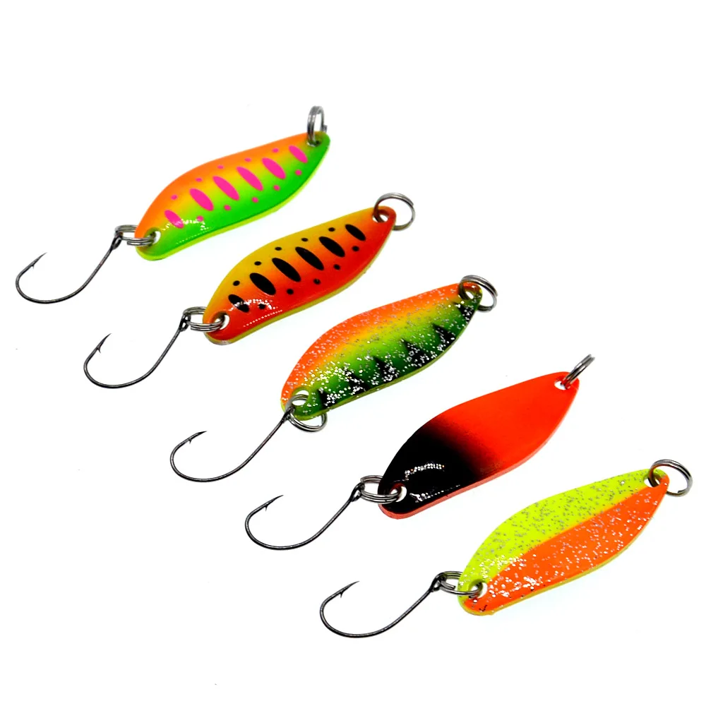 dixiprolure Spoons Trout Lures 5Pcs/lot 3.5g 3.4cm Metal Casting Jig