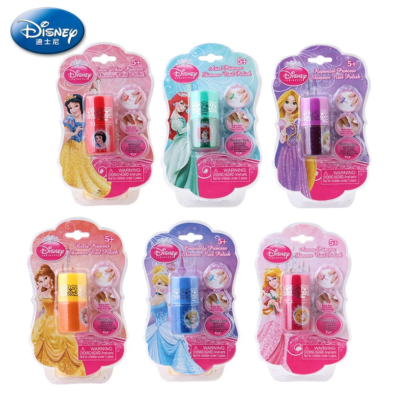 Disney frozen snow White Nail Polish Makeup set Fashion Water soluble Beauty pretend play for kids birthday gift