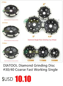 DIATOOL Diameter 4"/100mm Diamond Grinding Cup Wheel For Concrete, Grinding Disc, Segmented Turbo Type