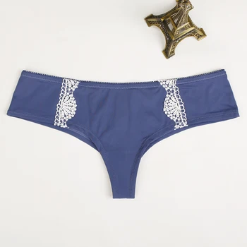 

Women's Comfortable Embroidery Decorated G-string Lolita Style Floral Thong Smooth Underwear Intimate For Young Girls