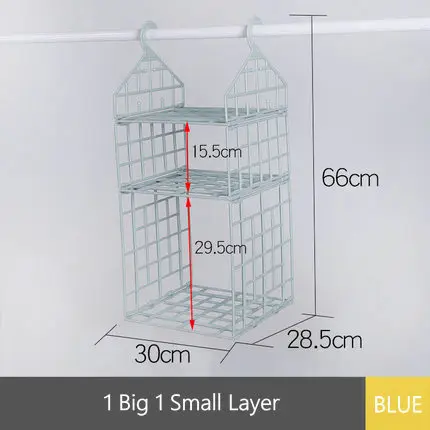 Креативный складной подвесной шкаф полки шкаф стеллаж для хранения пластмассовый подвесной органайзер для одежды - Цвет: 1 Big 1 Small Layer