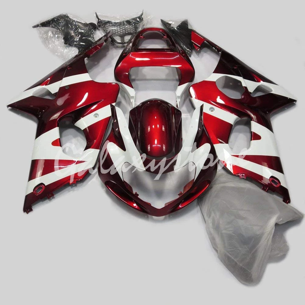

ABS Injection Molding - Deep Red & White Painted with Graphic Fairing Kit for SUZUKI GSXR 1000 K2 2000-2002