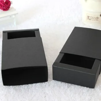 

wholesale DHL free shipping 8.6x5.9x3.2cm,Black Kraft Paper Drawer Boxes,Handmade Craft gift packing Boxes 300pieces