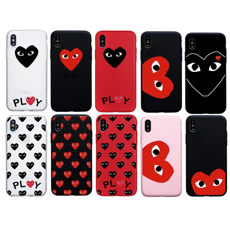 Fashion CDG Comme des Garcon Play Heart soft case for iphone 7 8 Plus